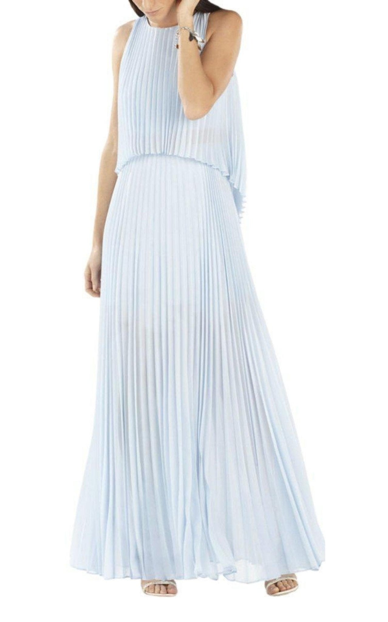 BCBGMAXAZRIA Shaina Sleeveless Pleated Midi Dress XXS