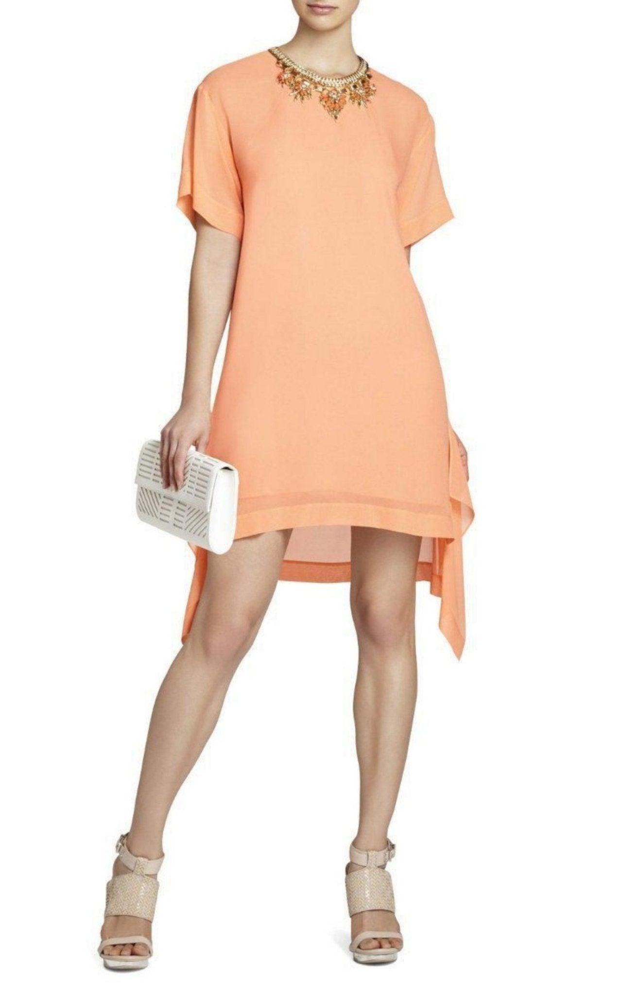 BCBGMAXAZRIA Sharon Layered Silk Dress