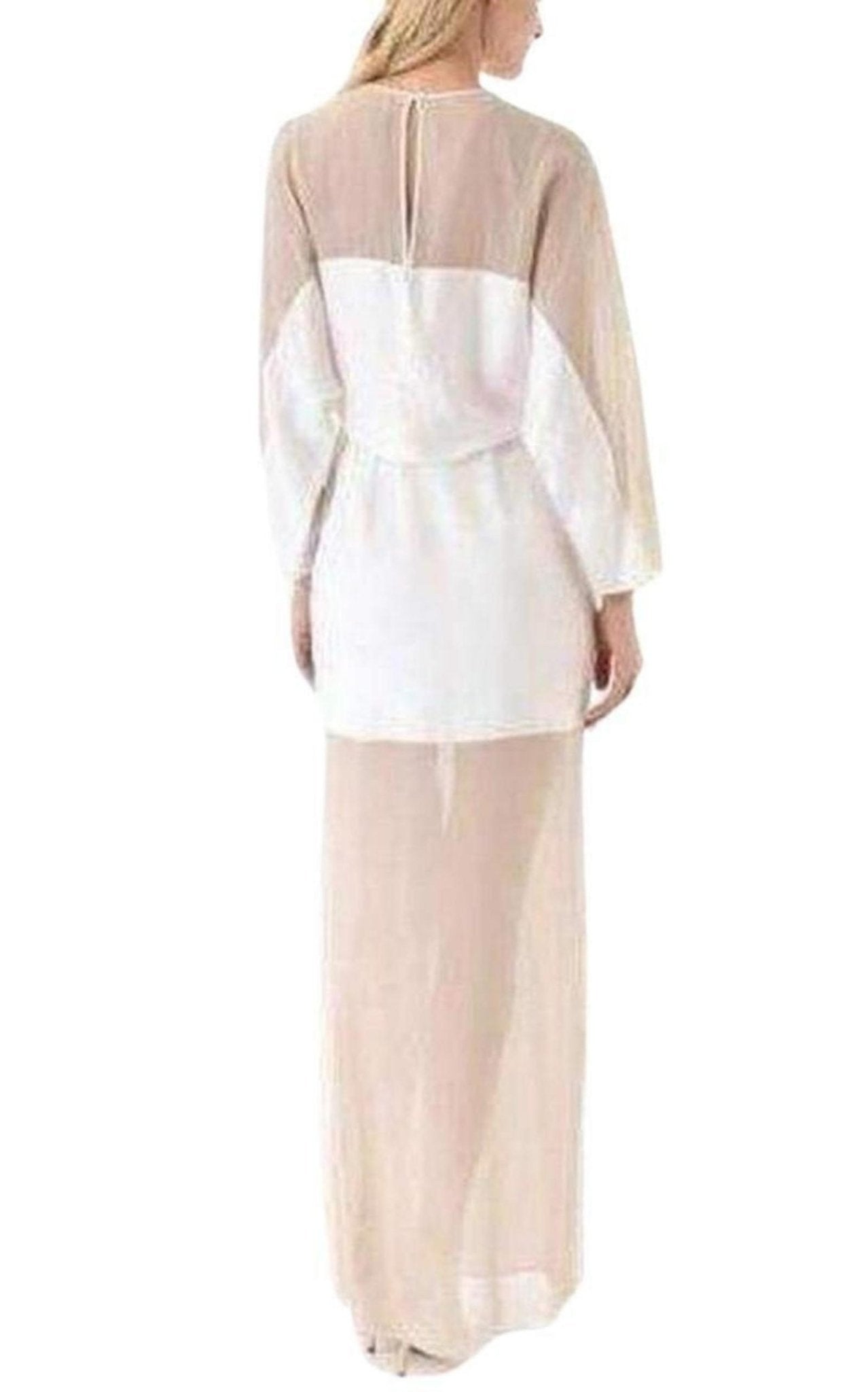 BCBGMAXAZRIA Sheer Chiffon Panels Silk Dress