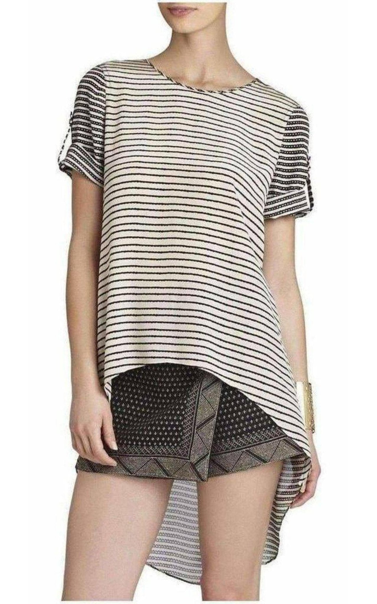 BCBGMAXAZRIA Silk Caterina Split Back Top - Runway Catalog