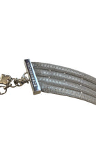 BCBGMAXAZRIA silver multi-strand mesh statement necklace with delicate bead accents