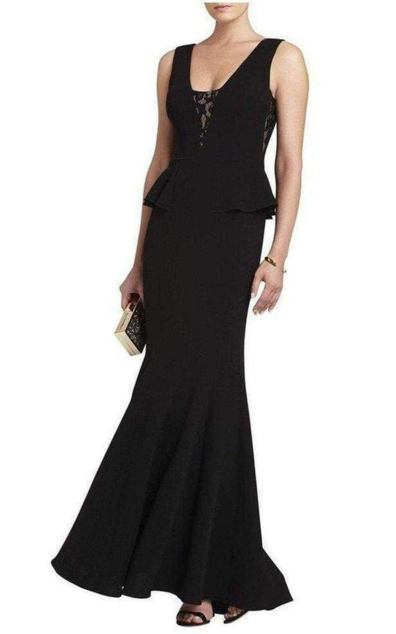 BCBGMAXAZRIA Silvia Sleeveless Peplum Long Dress - Runway Catalog