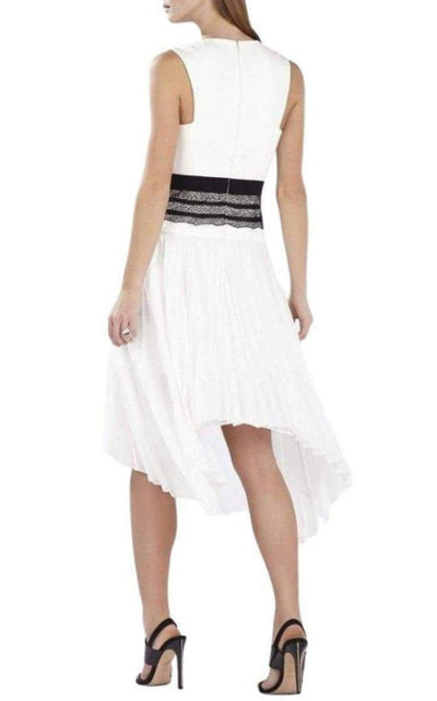 BCBGMAXAZRIA Sleeveless Pleated - Skirt Lace - Trim Dress - Runway Catalog