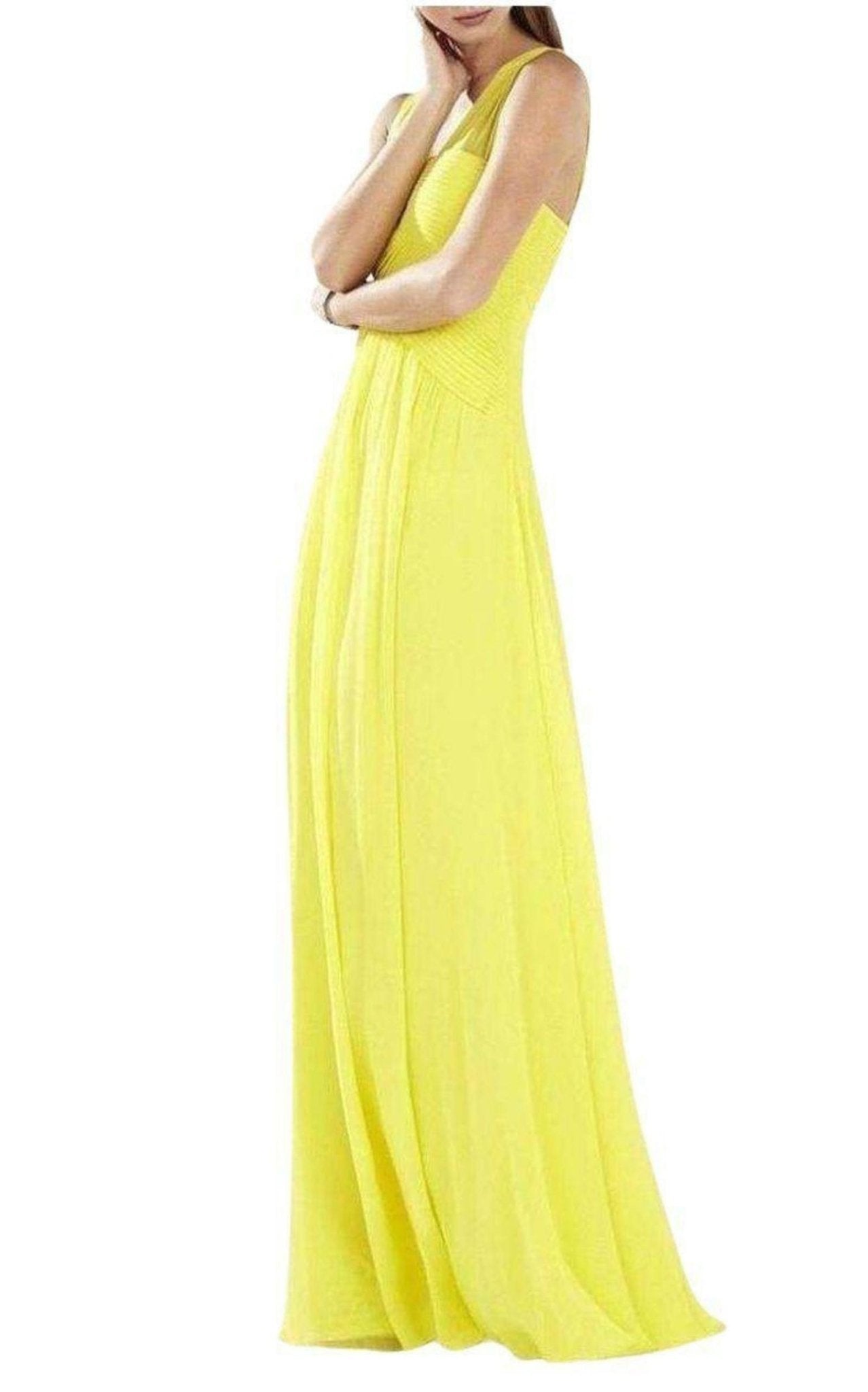 BCBGMAXAZRIA Sleeveless Yellow Gown US 4