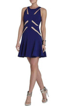 BCBGMAXAZRIA Solie Tulle Insert Cut Out Blue Dress - Runway Catalog