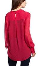 BCBGMAXAZRIA Stitched - Collar Silk Blouse - Runway Catalog