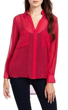 BCBGMAXAZRIA Stitched - Collar Silk Blouse - Runway Catalog
