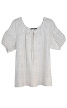 BCBGMAXAZRIA White Cotton Eyelet Top - Runway Catalog