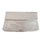 BCBGMAXAZRIA White Metal Mesh Fold - Over Clutch - Runway Catalog