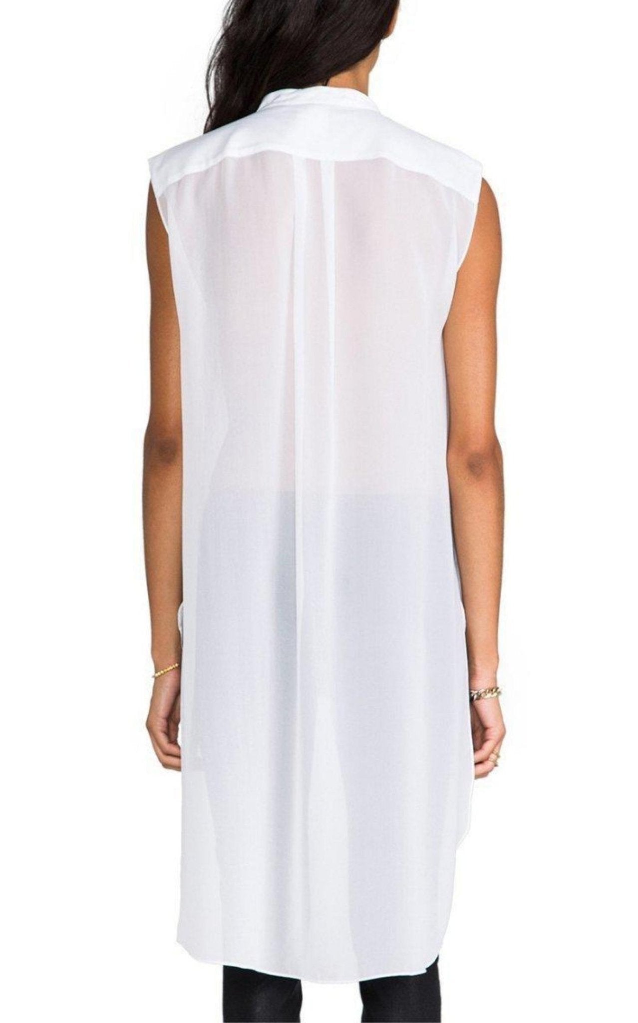 BCBGMAXAZRIA White Silk Callista Top - Runway Catalog