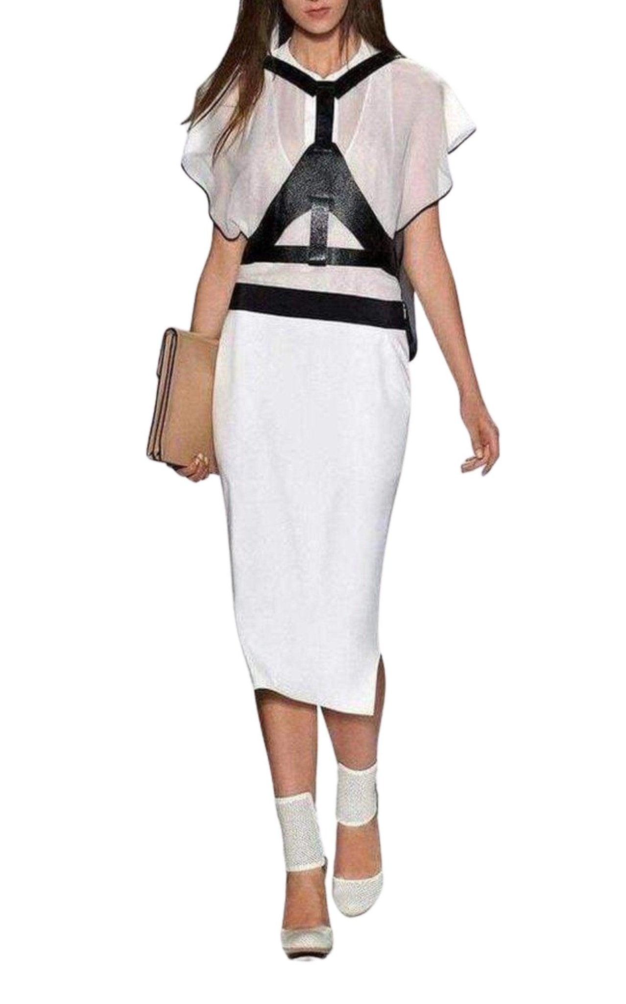 BCBGMAXAZRIA Yvette Talk/Schwarzes Seidenkleid – Laufsteg-Katalog