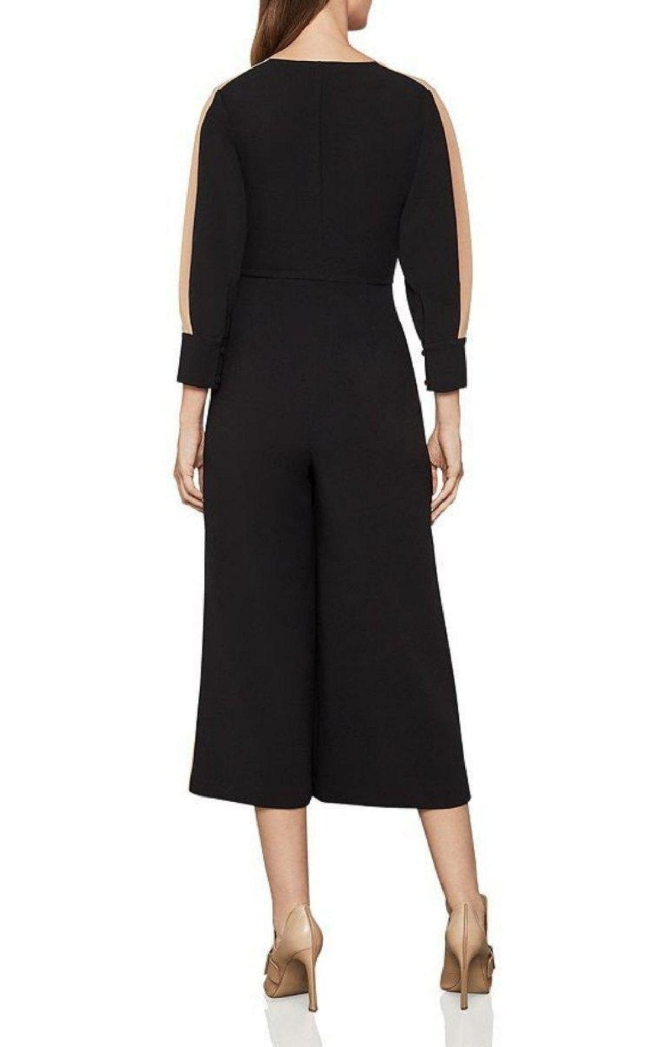 BCBGMAXAZRIA Zip-front Cropped Wide Leg Jumpsuit