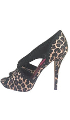 Betsey Johnson Walter Satin Leopard Print Pumps - Runway Catalog