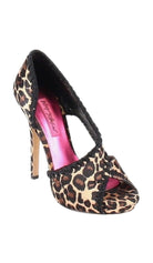 Betsey Johnson Walter Satin Leopard Print Pumps - Runway Catalog