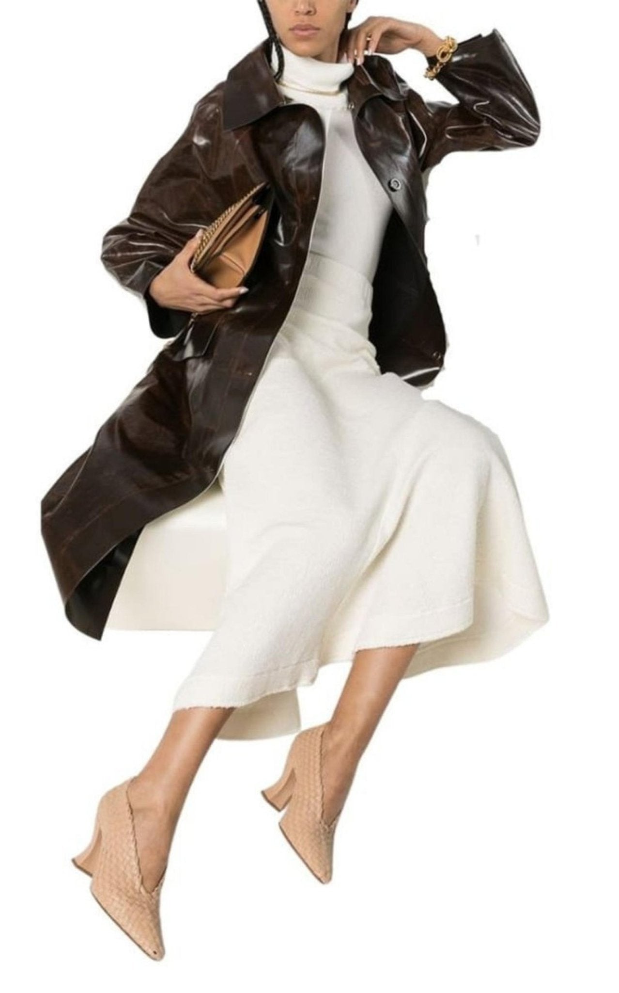 Bottega Veneta Almond Leather Pumps - Runway Catalog