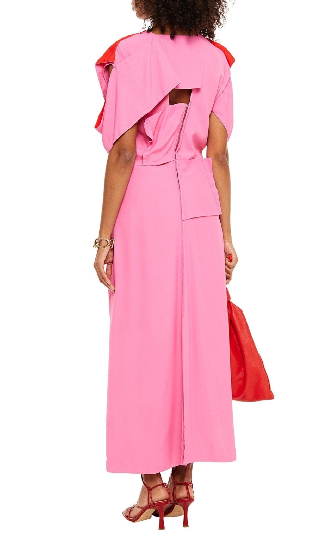 Bottega Veneta Cold - shoulder Cutout Two - tone Midi Dress - Runway Catalog