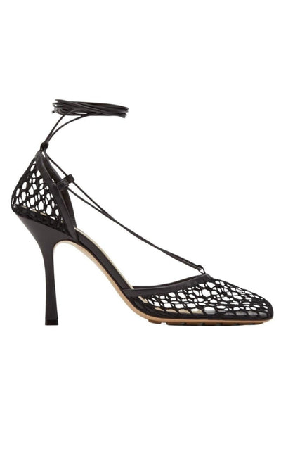 Bottega Veneta Fishnet Mesh Leather Sandal - Runway Catalog