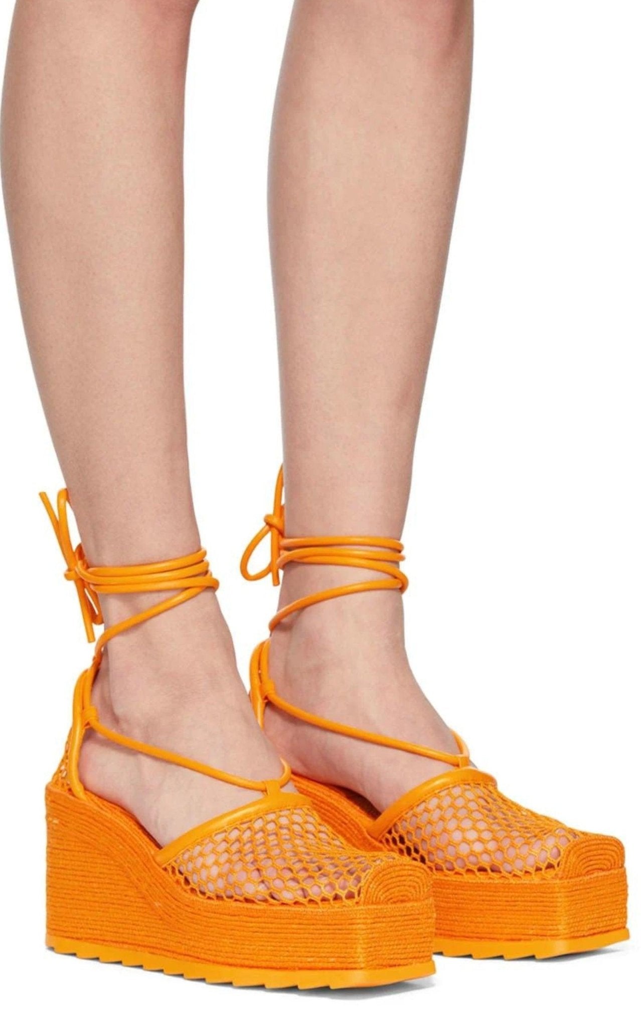 Bottega Veneta Leather and Mesh Espadrilles - Runway Catalog