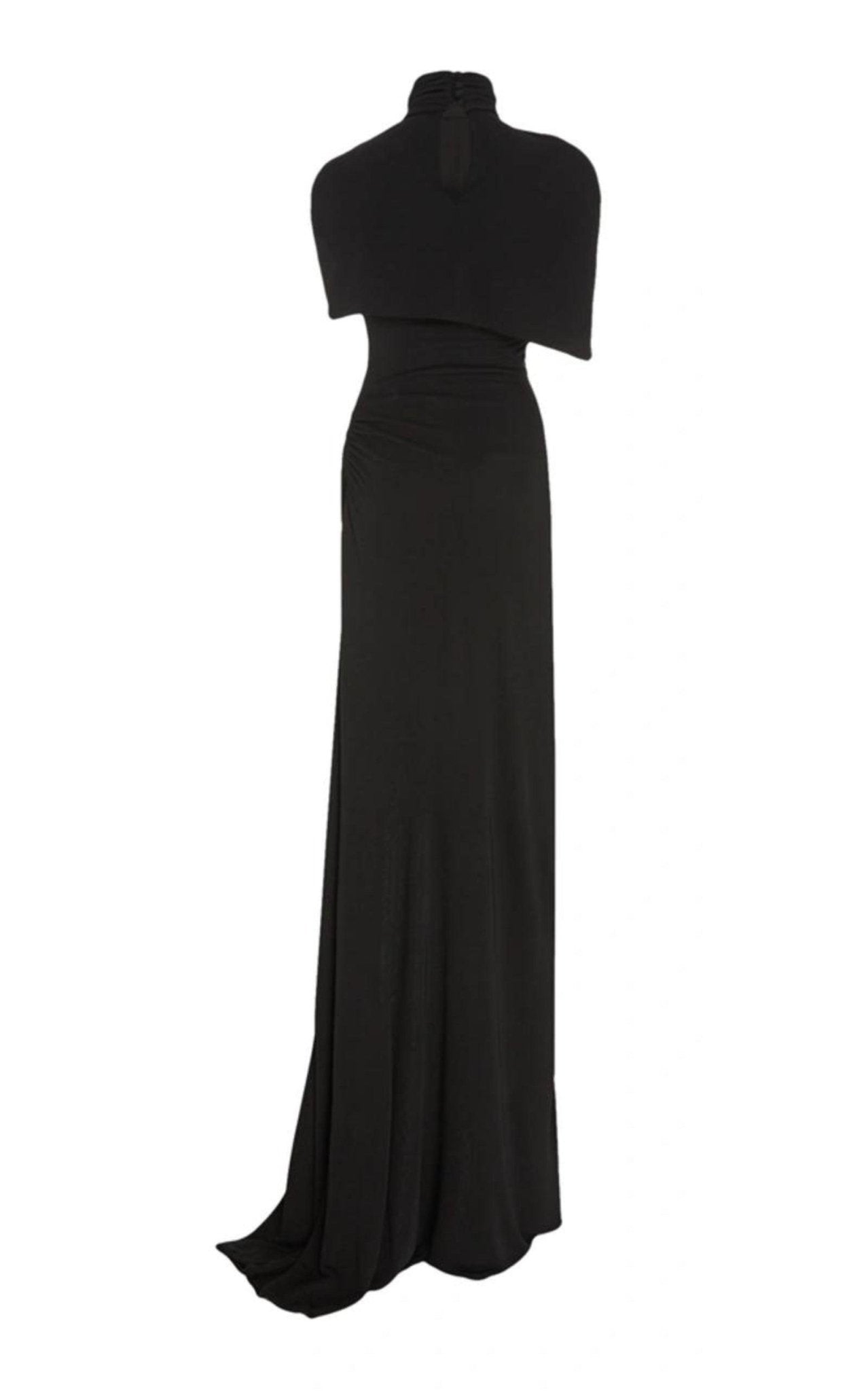 Brandon Maxwell Cape - effect Draped Stretch Jersey Gown - Runway Catalog