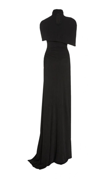 Brandon Maxwell Cape-effect Draped Stretch Jersey Gown – Runway Catalog