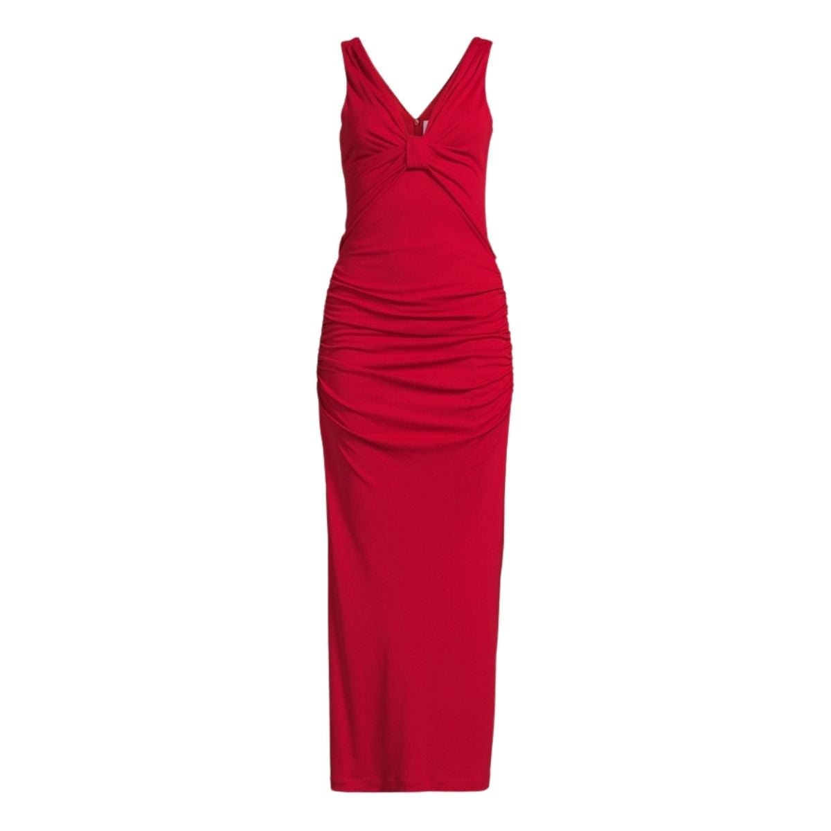 Carolina Herrera Ruched Stretch-Jersey Maxi Dress in Red