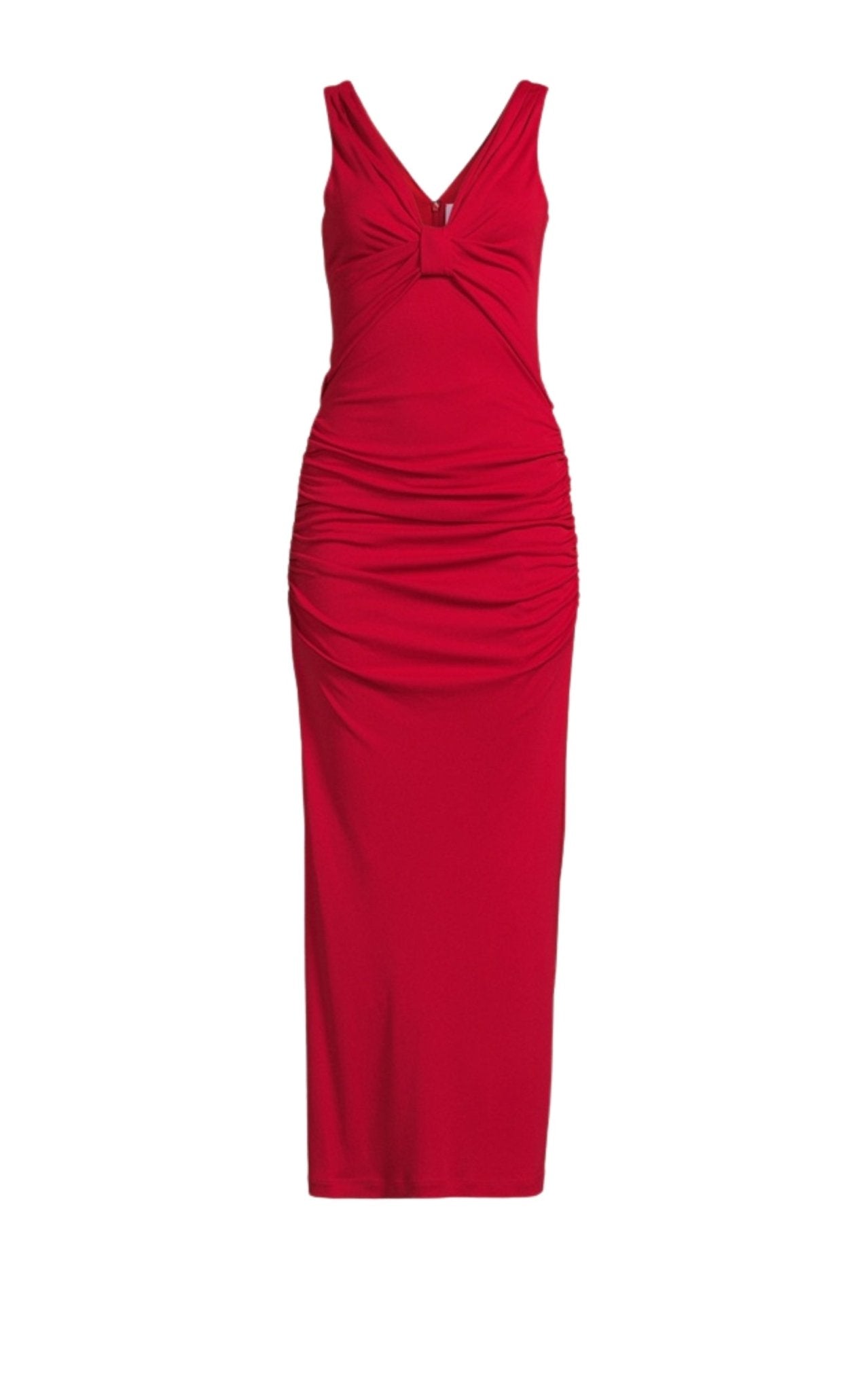 Carolina Herrera Ruched Stretch-Jersey Maxi Dress in Red