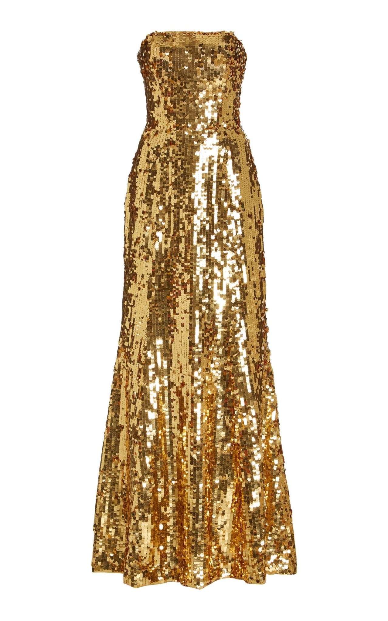 Carolina Herrera Sequined Strapless Gown Dress - Runway Catalog