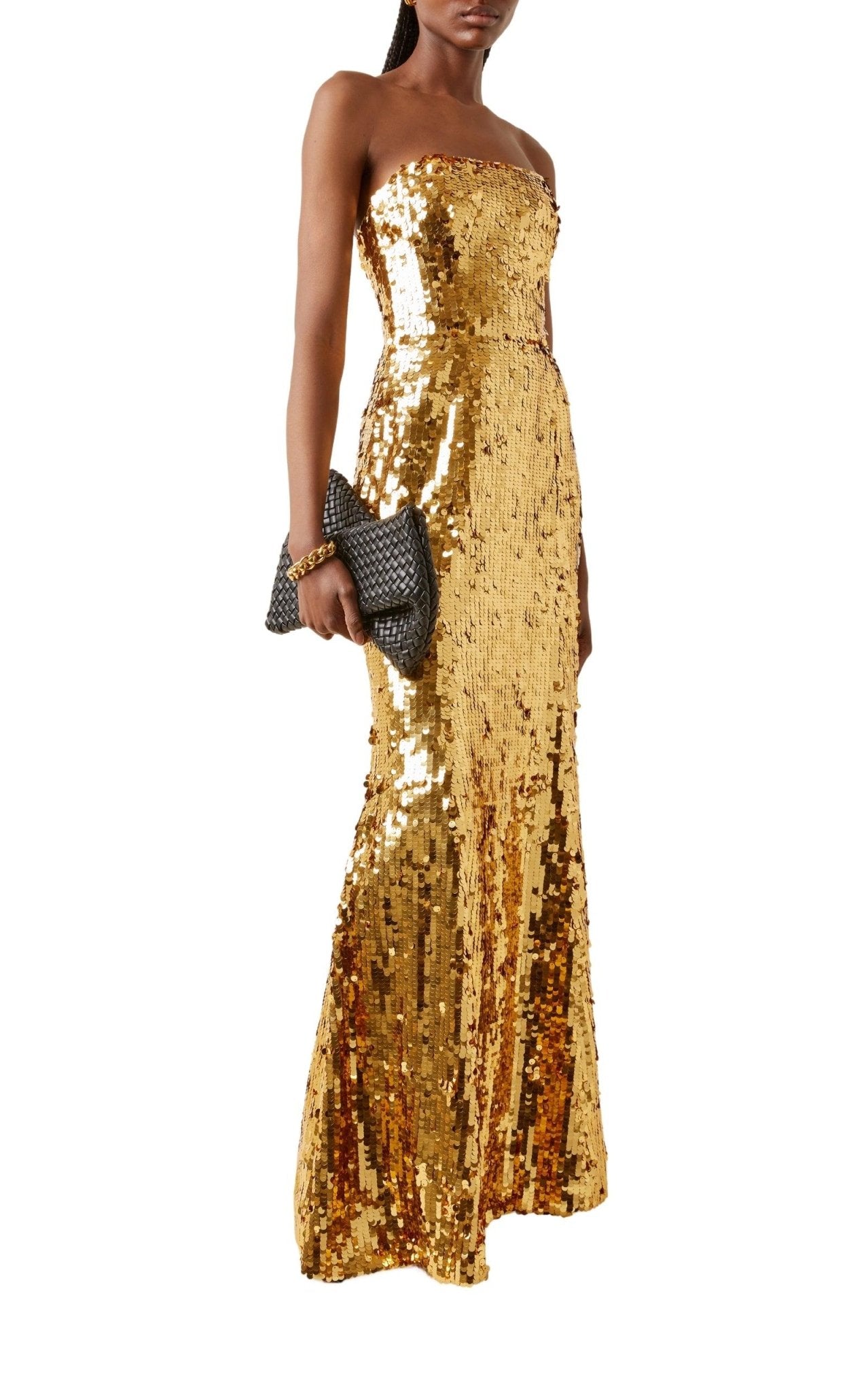 Carolina Herrera Sequined Strapless Gown Dress - Runway Catalog