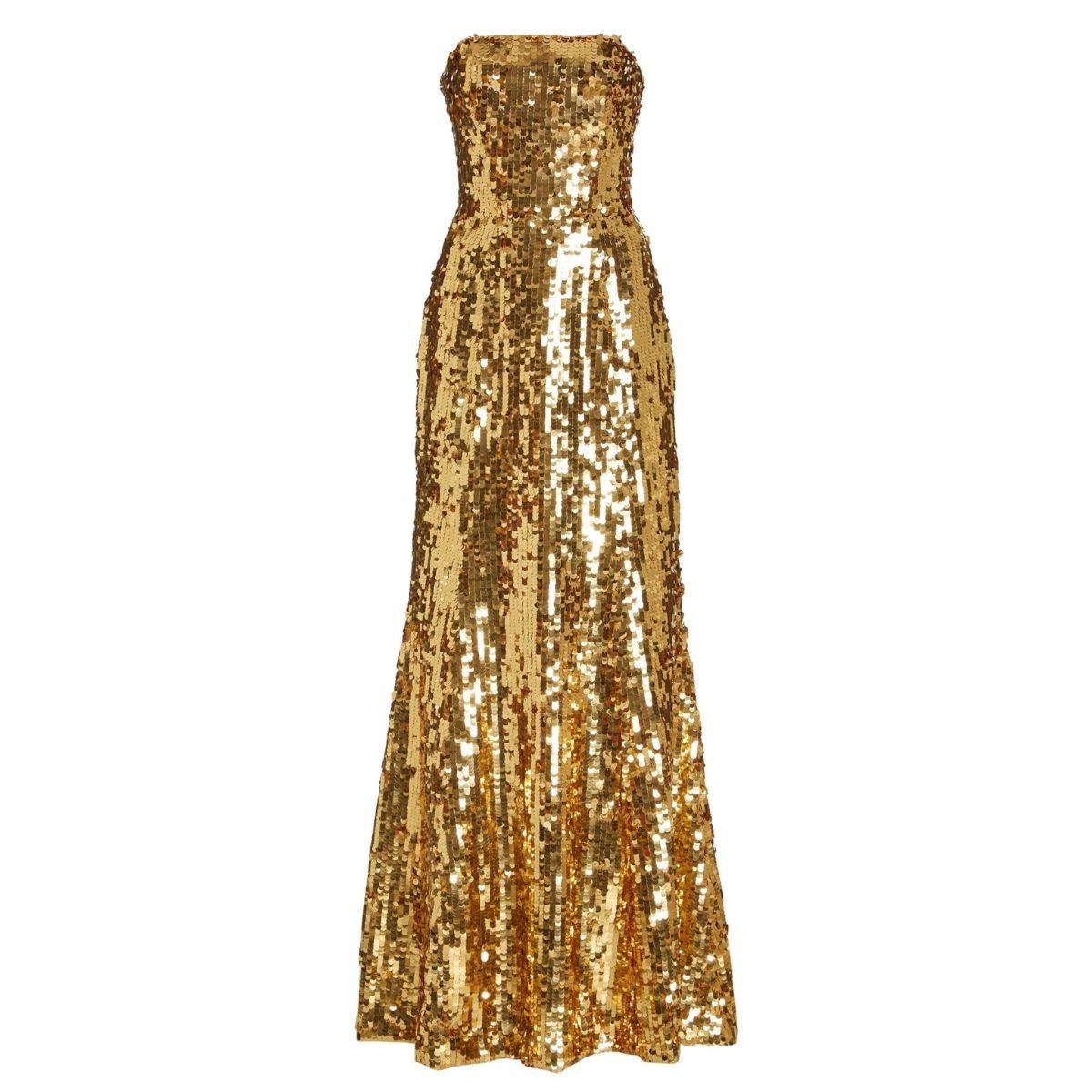 Carolina Herrera Sequined Strapless Gown Dress - Runway Catalog