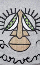 Carven Gewebtes graues Baumwoll-Sweatshirt mit Stickerei – Runway-Katalog