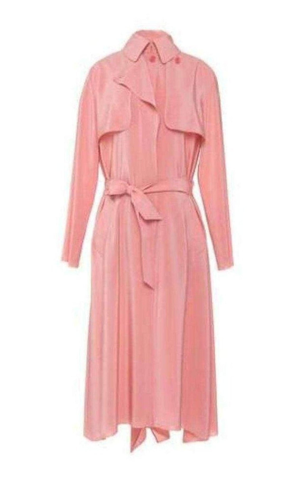 【半額以下】askyy BONDING TRENCH COAT ミスチル 桜井着 Cedric Charlier Cedric Charlier Pink Silk Georgette Trench Coat
