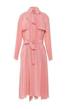 Cedric Charlier Pink Silk Georgette Trench Coat - Runway Catalog