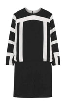 Chloe Black and White Monochrome Crepe Shift Dress - Runway Catalog