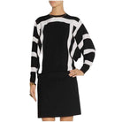 Chloe Black and White Monochrome Crepe Shift Dress - Runway Catalog