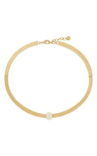 Chloe Darcey Inset Swarovski Pearl Chunky Torque Necklace - Runway Catalog