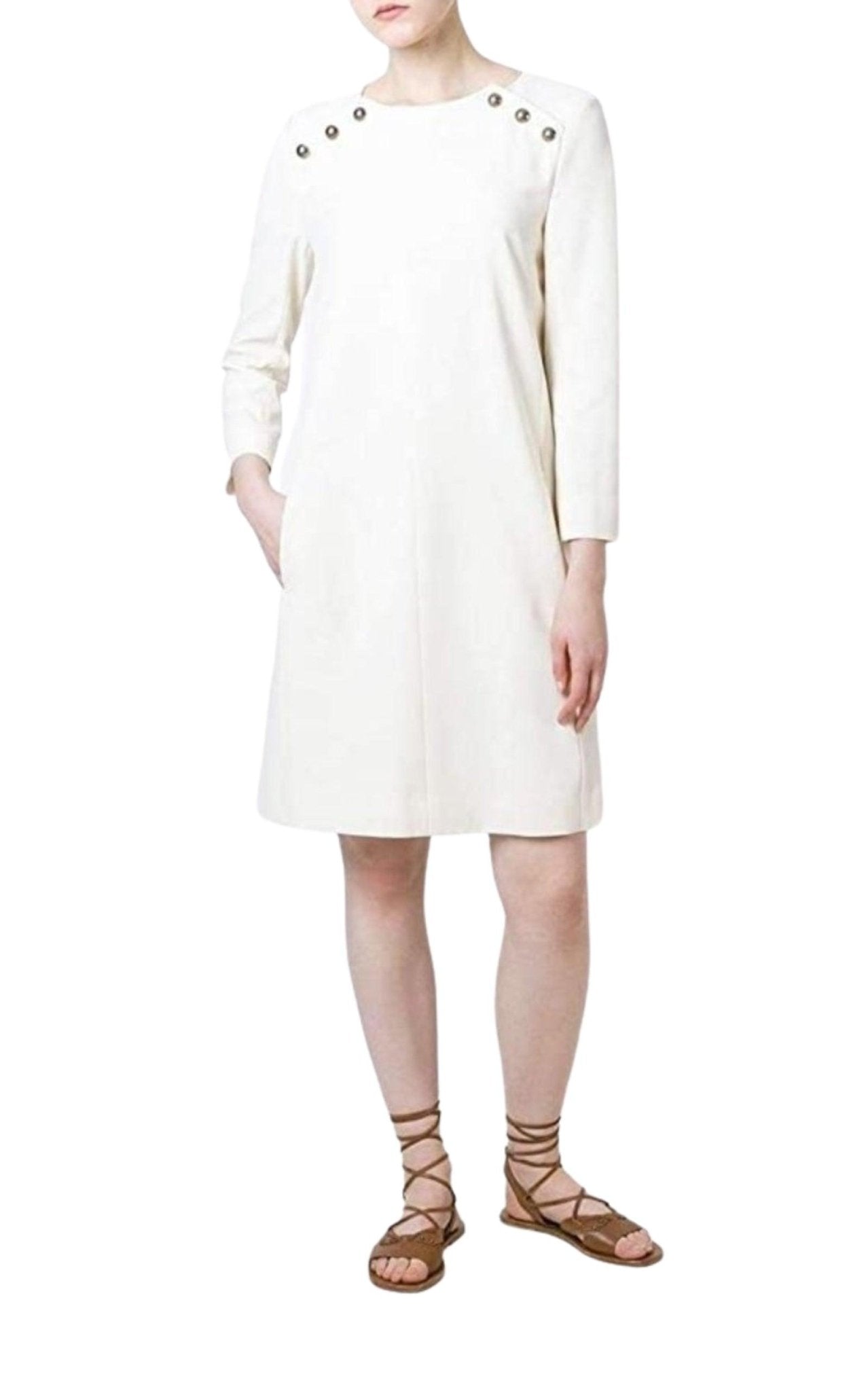 Chloe Decorative Button Dress - Runway Catalog