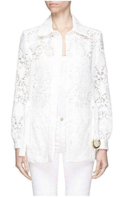 Chloe Guipure Embroidery Lace Shirt Coat - Runway Catalog