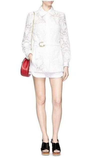 Chloe Guipure Embroidery Lace Shirt Coat - Runway Catalog
