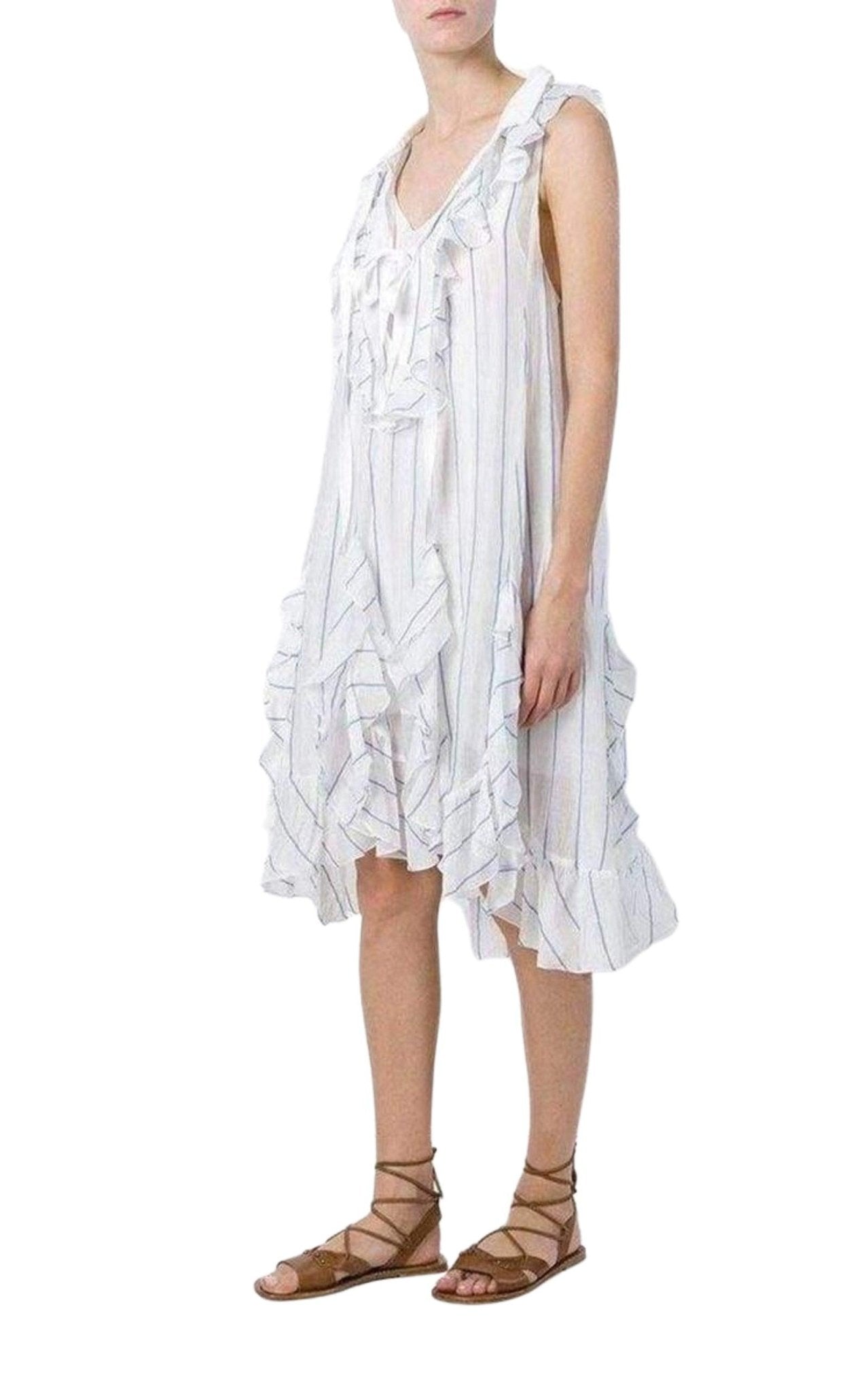 Chloe Ruffled Silk Blend Loose Dress - Runway Catalog