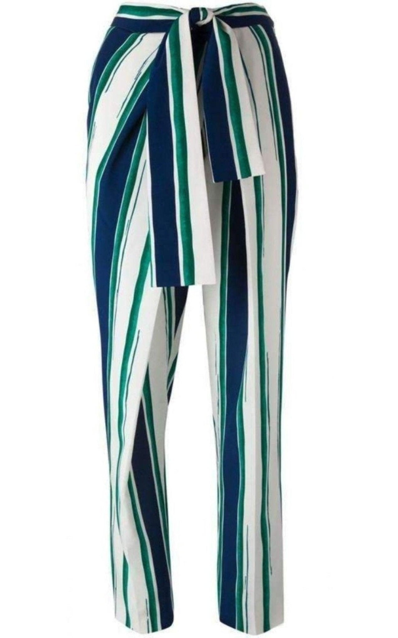 Chloe Striped Sarong Silk Trousers - Runway Catalog