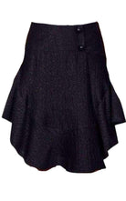 Chloe Wavy Shiny Black Jacquard Skirt - Runway Catalog