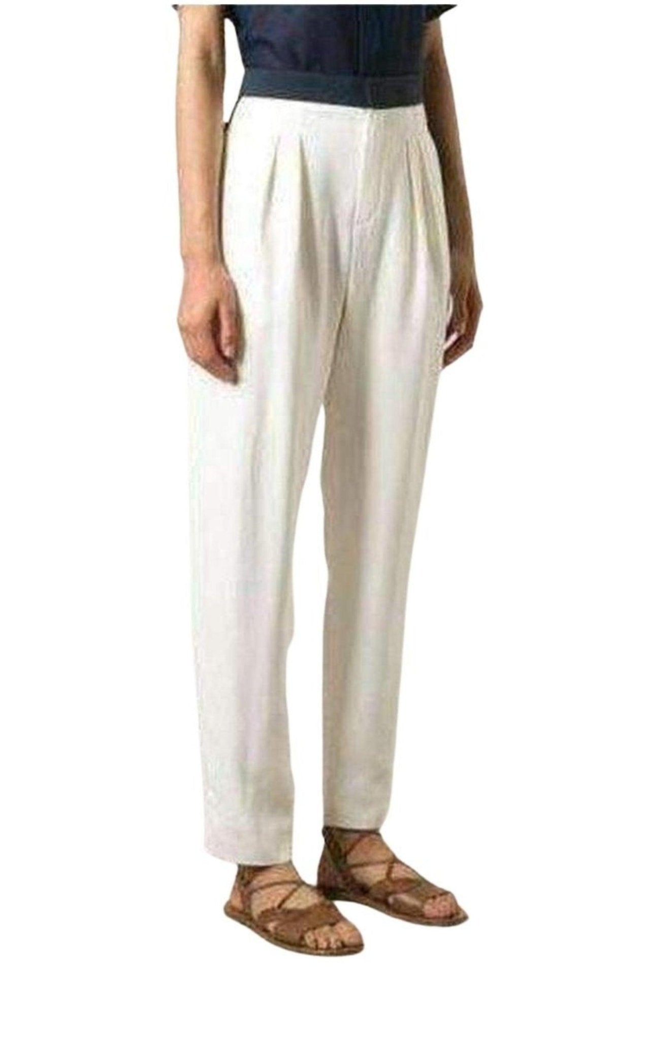 Chloe White Embroidered Cotton Pants - Runway Catalog