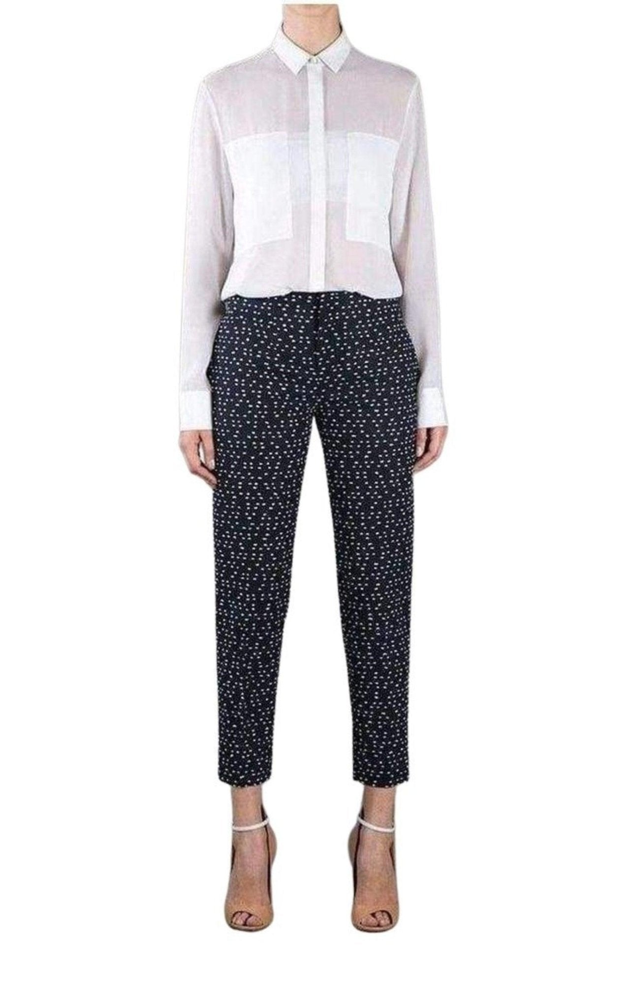 Chloe Wool Blend Pattern Trousers - Runway Catalog
