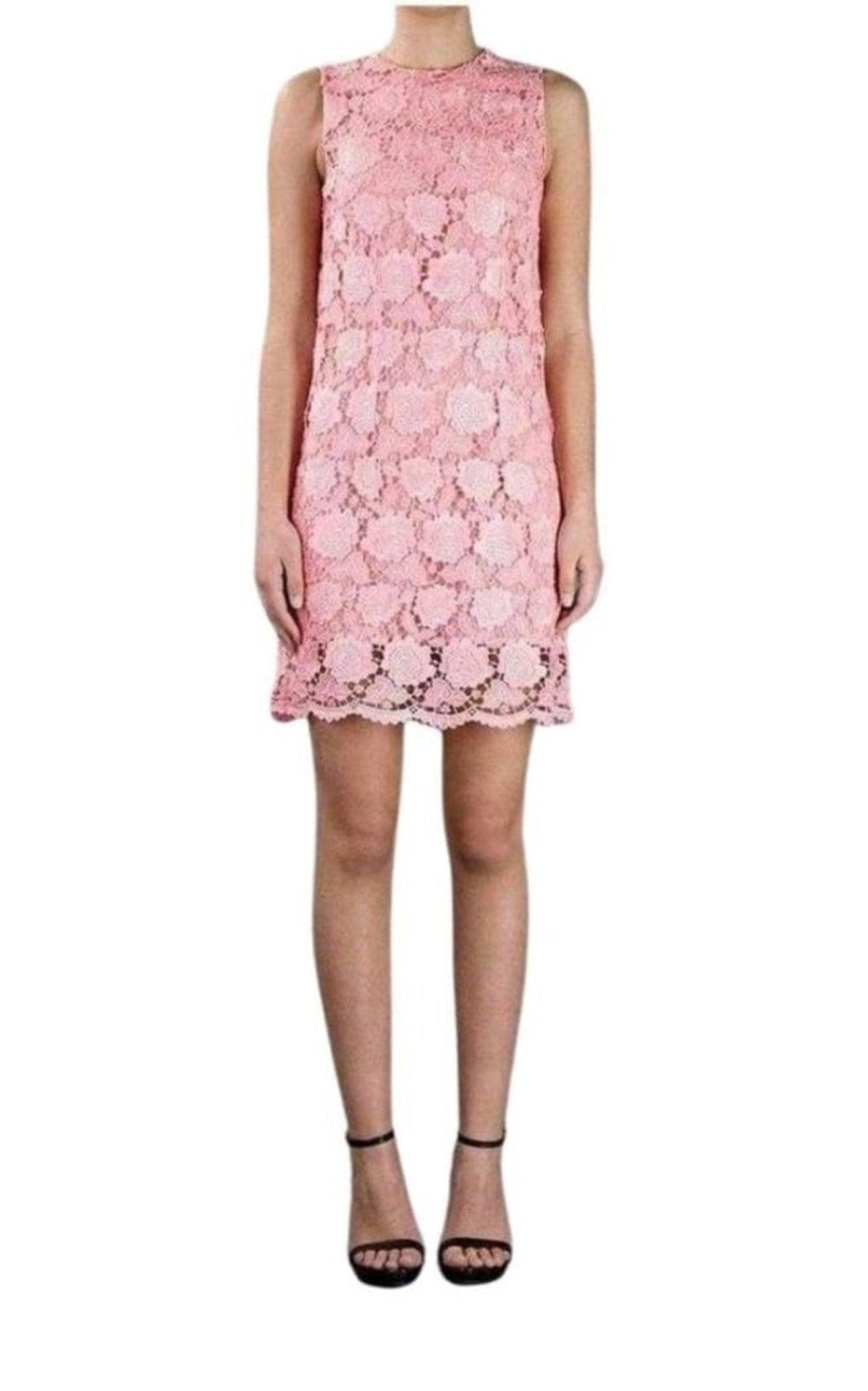 Christopher Kane Coral Lace Overlay Dress - Runway Catalog