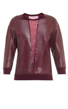 Christopher Kane V - neck Mesh Insert Coated Sweatshirt - Runway Catalog