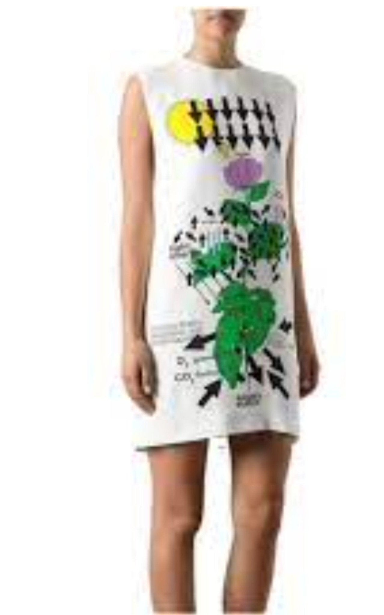 Christopher Kane White Silk Botanical Diagram Dress - Runway Catalog