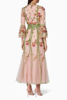 Costarellos Lace - trimmed Embroidered Tulle Gown - Runway Catalog