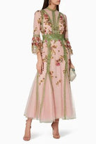 Costarellos Lace - trimmed Embroidered Tulle Gown - Runway Catalog