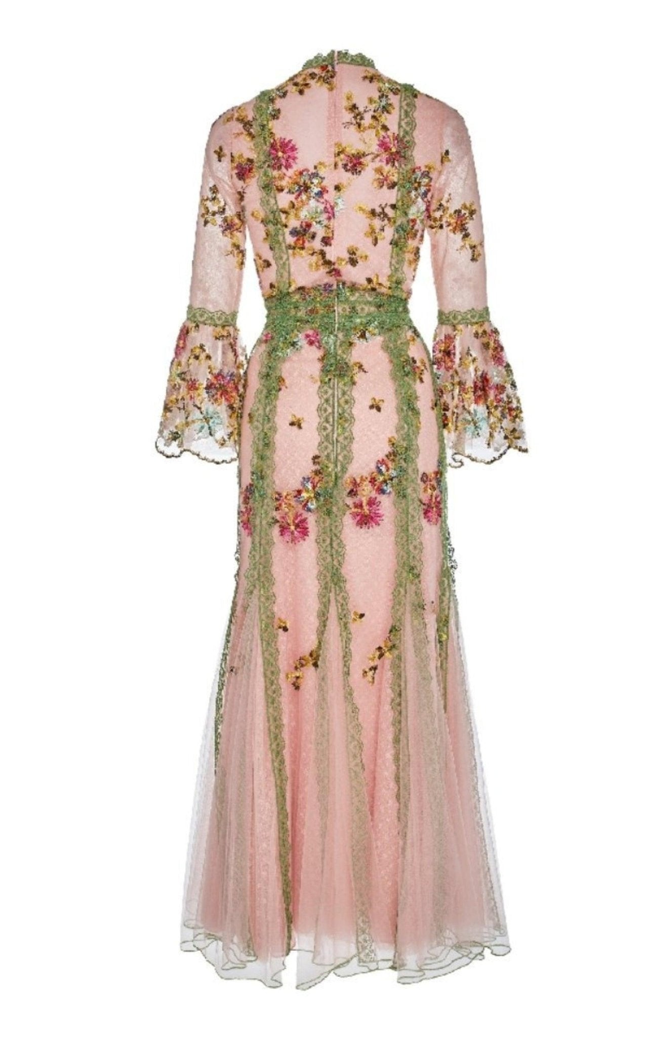 Costarellos Lace - trimmed Embroidered Tulle Gown - Runway Catalog