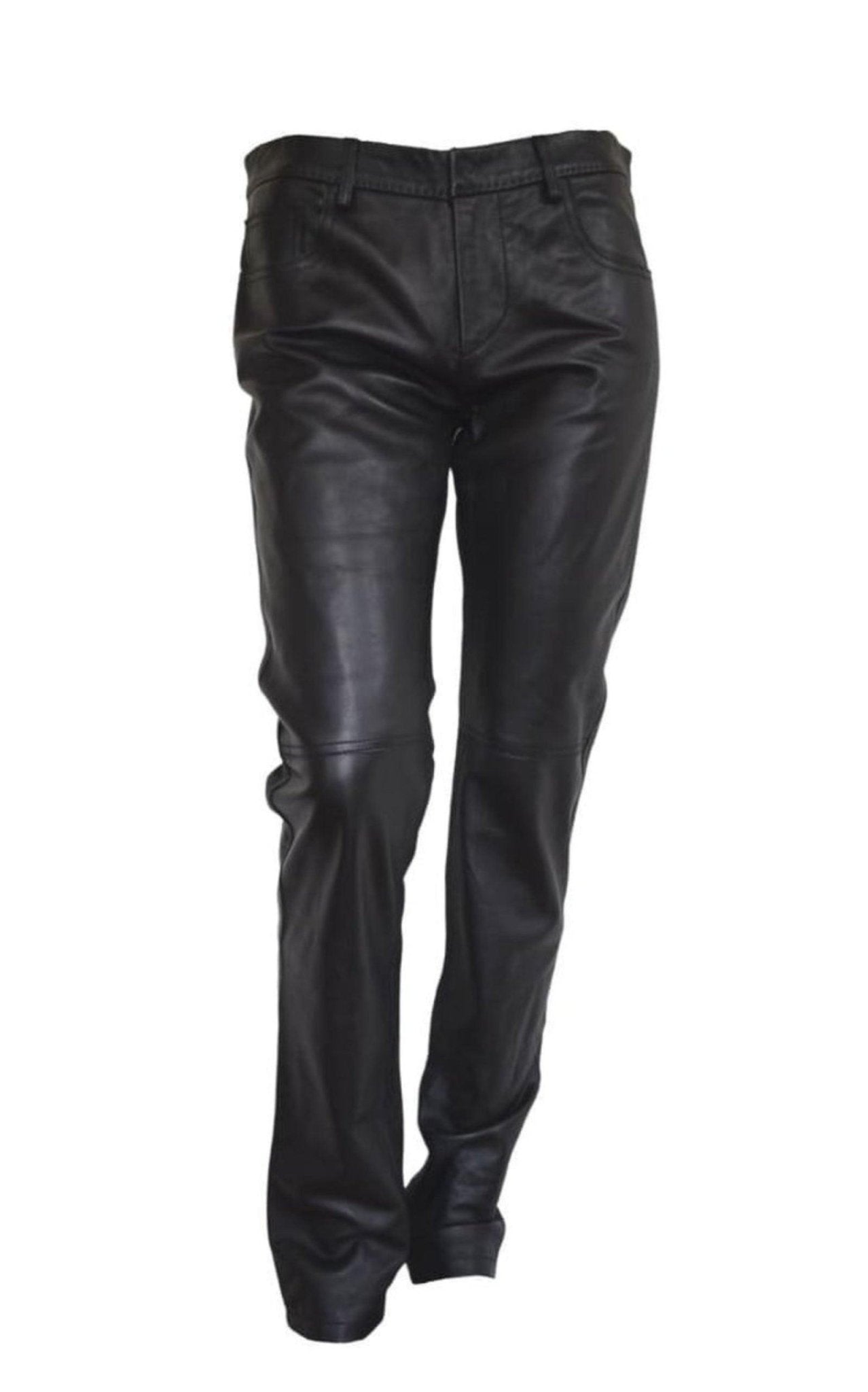 Costume National Straight Leg Just Leather Biker Pants - Runway Catalog